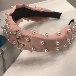 Pink Headband With Pearls